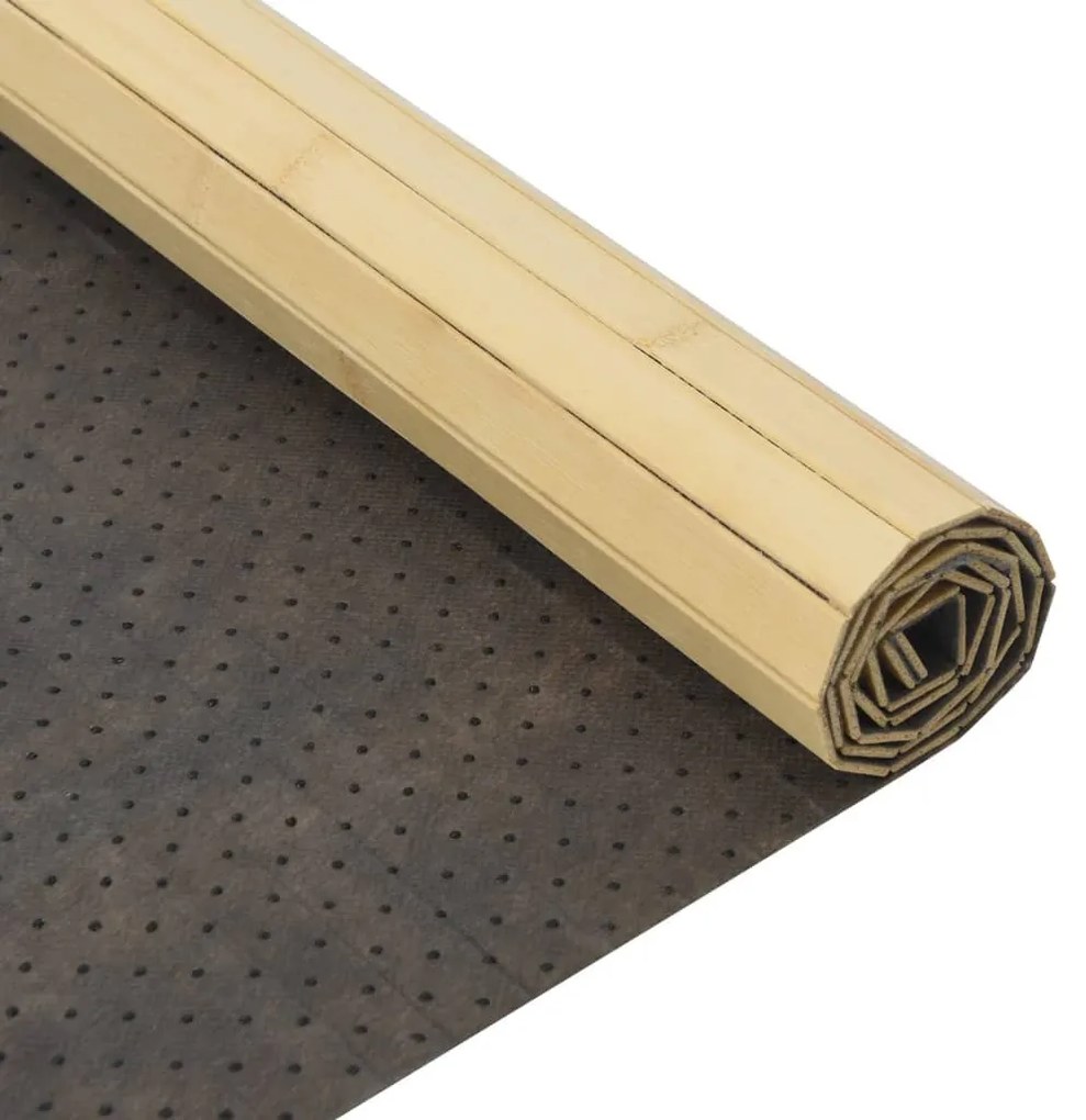 négyszögletű világos természetes bambusz szőnyeg 60 x 200 cm