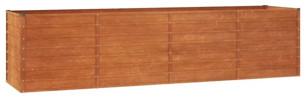 rozsda színű corten acél kerti magaságyás 320 x 80 x 77 cm