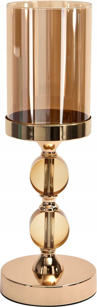 Dekorációs gyertyatartó 35 cm arany golyók 168992