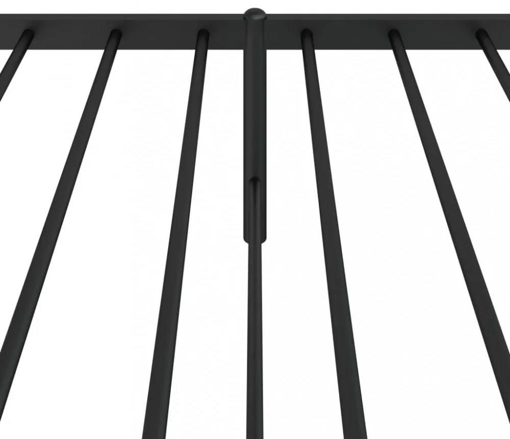 fekete fém ágykeret fejtámlával 80 x 200 cm