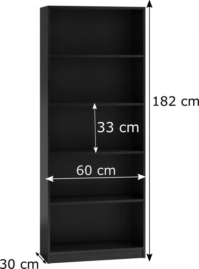 R60 polcos szekrény, fekete