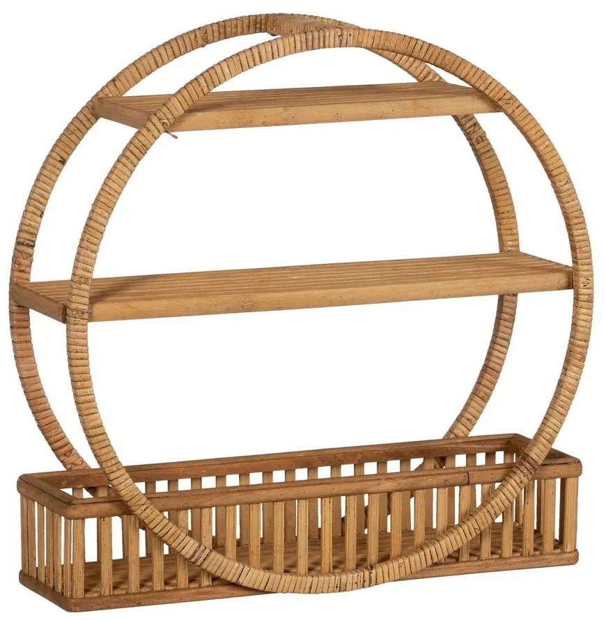 Natúr színű többszintes rattan fali polc 45,5 cm – Ixia