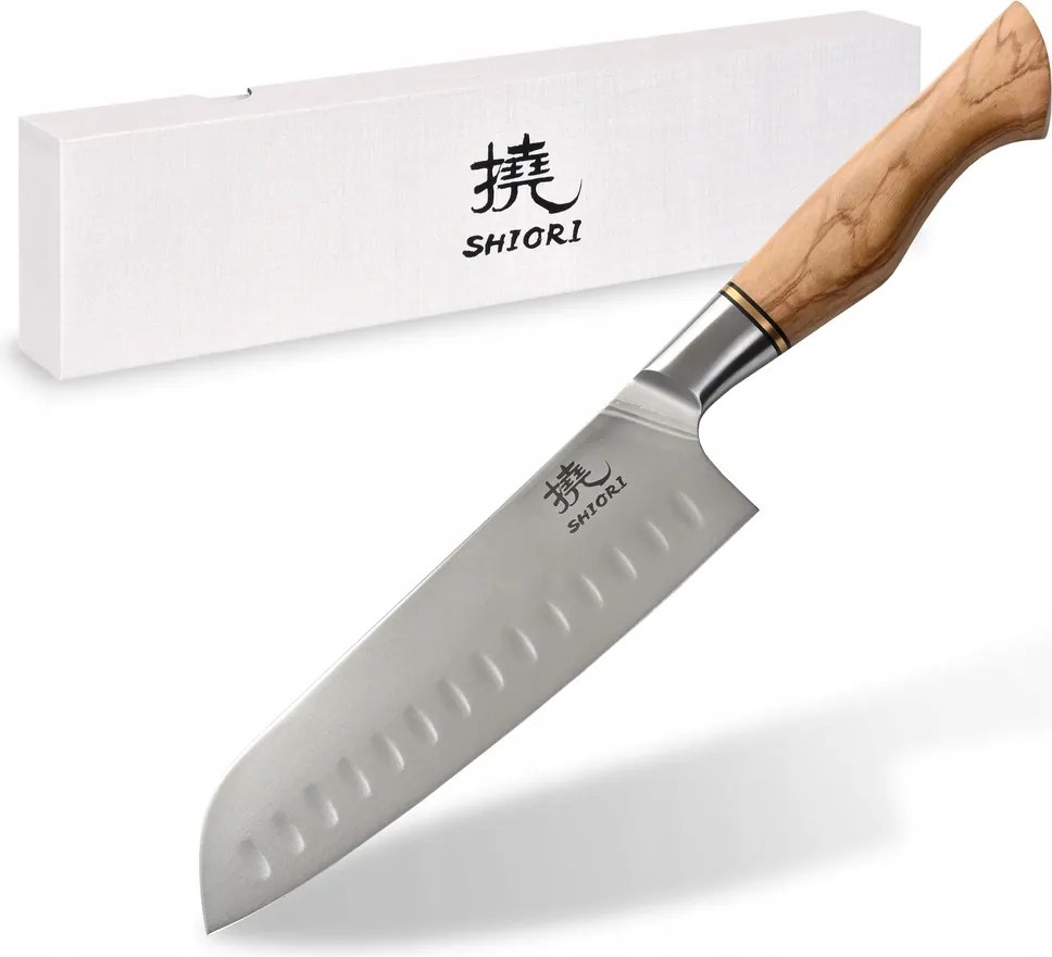 Shiori Shibuki Santoku séf kés Sandvik rozsdamentes acél 17,8 cm