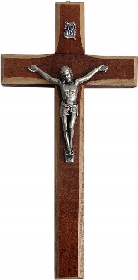 Függő kereszt fa sötét 20cm mart