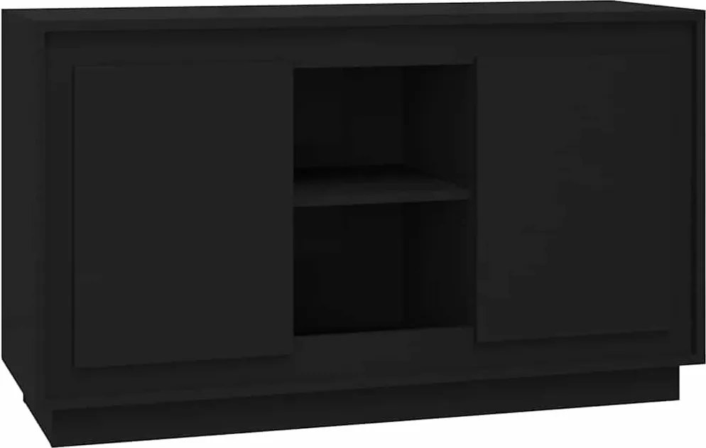 vidaXL fekete szerelt fa tálalószekrény 102x35x60 cm