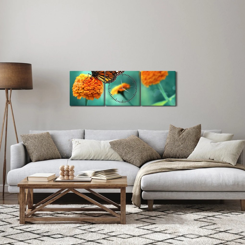 Egy pillangó képe (órával) (90x30 cm)
