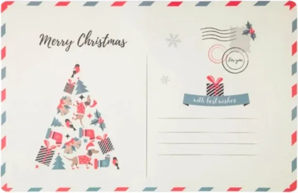 Asztalszőnyeg/Alátét Karácsonyi képeslap karácsonyfával 28X43 Altom Design