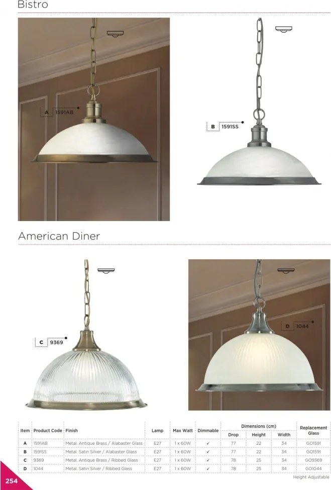 Függeszték Bronz BISTRO SEARCHLIGHT 1591AB