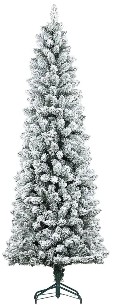 Műfenyő, 210 cm, 687 ággal, műhóval, összecsukható fémállvánnyal
