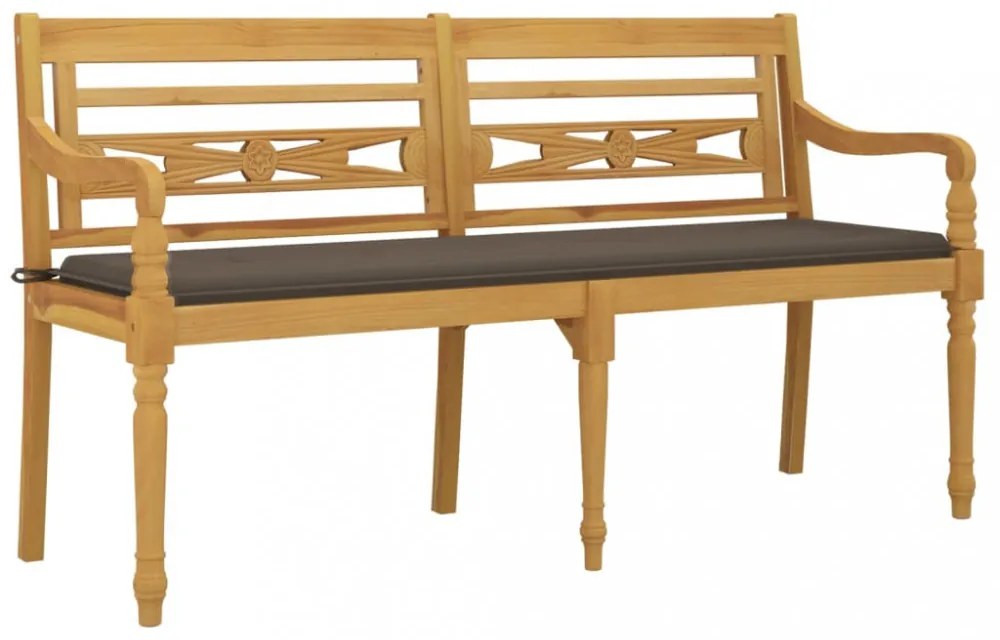 tömör tíkfa Batavia pad tópszínű párnával 150 cm