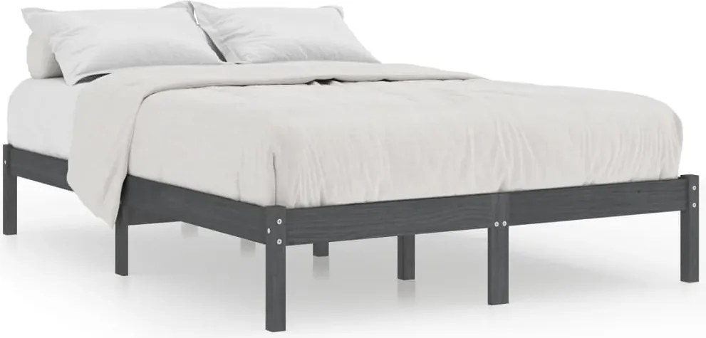 vidaXL szürke tömör fenyőfa ágykeret 200x200 cm