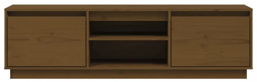 mézbarna tömör fenyőfa TV-szekrény 140 x 35 x 40 cm