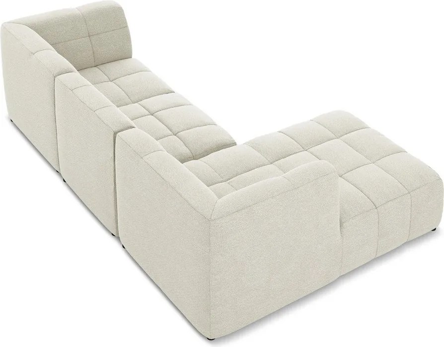 Bézs buklé sarokkanapé (bal oldali-heverő résszel) Aloha – Makamii