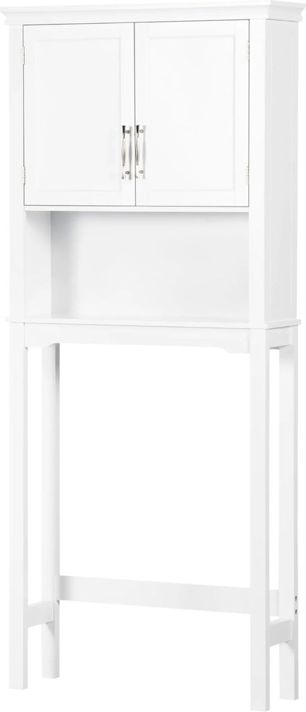 kleankin WC fölötti szekrény, magas polc mosógéphez, 2 shaker ajtóval, állítható belső polccal és 1 tárolópolccal, 30 kg teherbírású, anti-tip, 71x20,