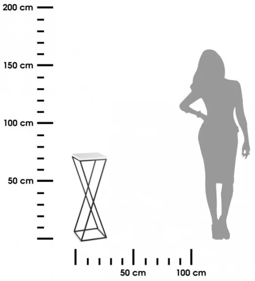 LOFT virágtartó állvány 70x24 cm fekete/fehér