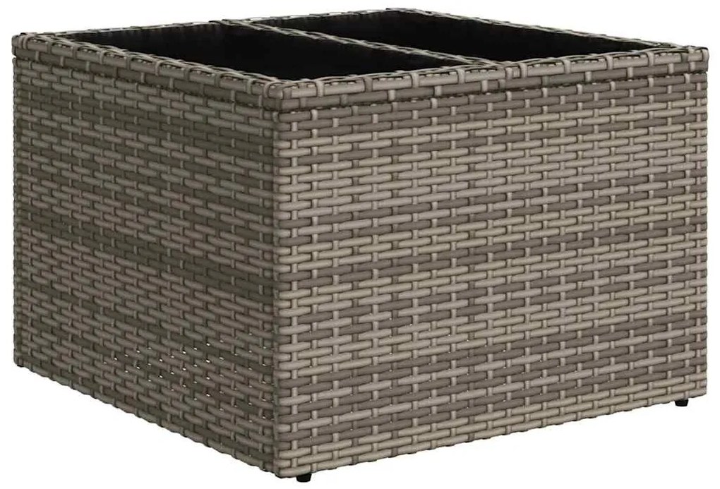 vidaXL Kerti Kanapé Szett 7 pcs Szürke Poli rattan és acél és üveg