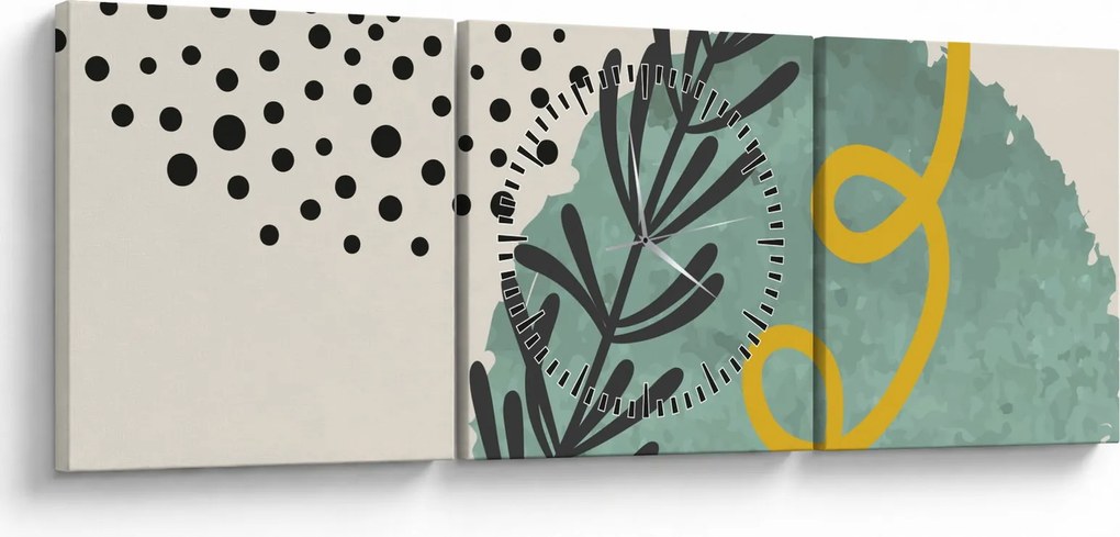 Kép - Absztrakt lapok N⁰1 (órával) (90x30 cm)