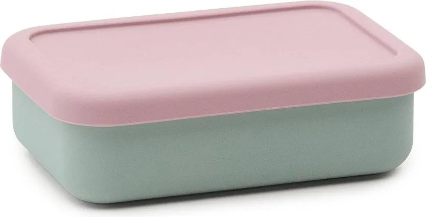 Rózsaszín-türkiz szilikon gyerek uzsonnás doboz Lili – Kave Home