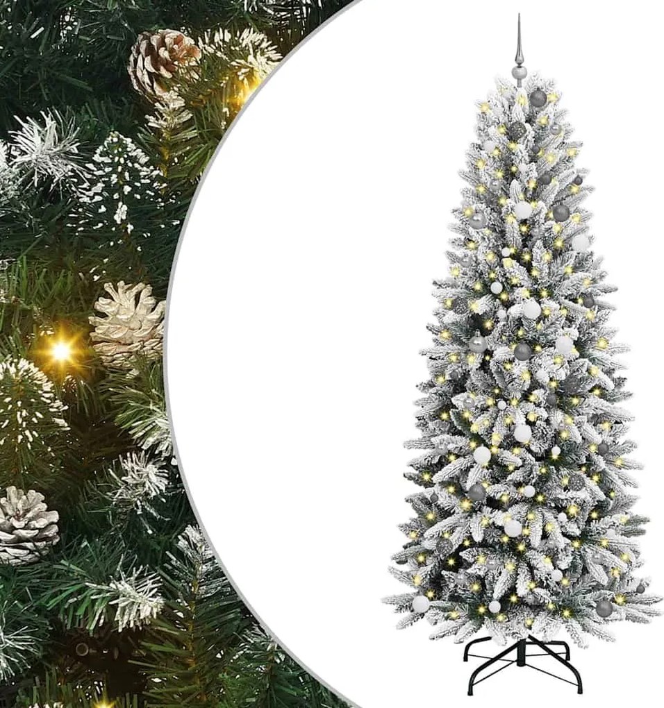 vidaXL Mű karácsonyfa Fehér 240 cm PVC és Műanyag és Acél és PE