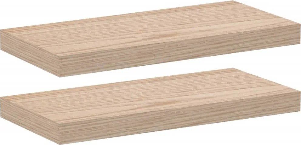 vidaXL 2 db szerelt fa függőpolc 50 x 23,5 x 4 cm