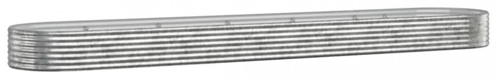 ezüstszínű horganyzott acél kerti magaságyás 507x100x36 cm