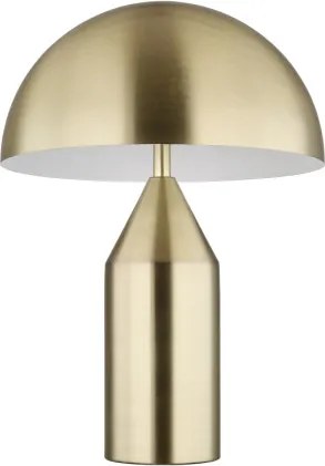 Globo 21030M Asztali lámpa, matt sárgaréz színű fém, matt fehér, fekete PVC kábel, billenőkapcsoló a kábelen, ø: 280mm, M: 390mm, kábelhossz 1500mm, 2x E27 40W 230V izzók nélkül