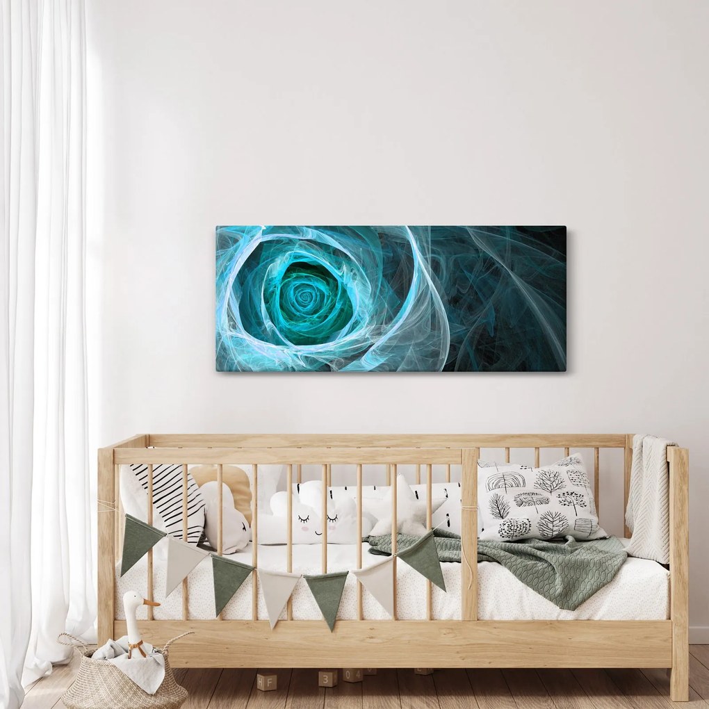 Kép - Absztrakt rózsaszín kék fekete háttérrel (120x50 cm)