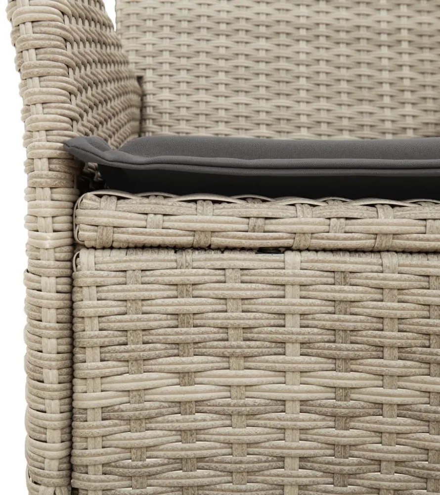 vidaXL 7 részes szürke polyrattan/üveg kerti étkezőgarnitúra párnákkal