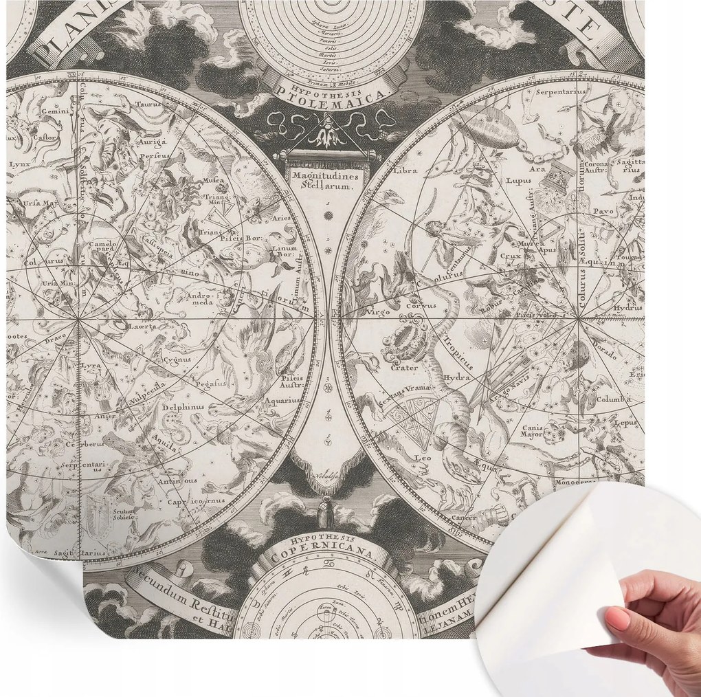 Öntapadós Dekoratív Fotótapéta Hálószobába Csillagos térkép 250x250 cm