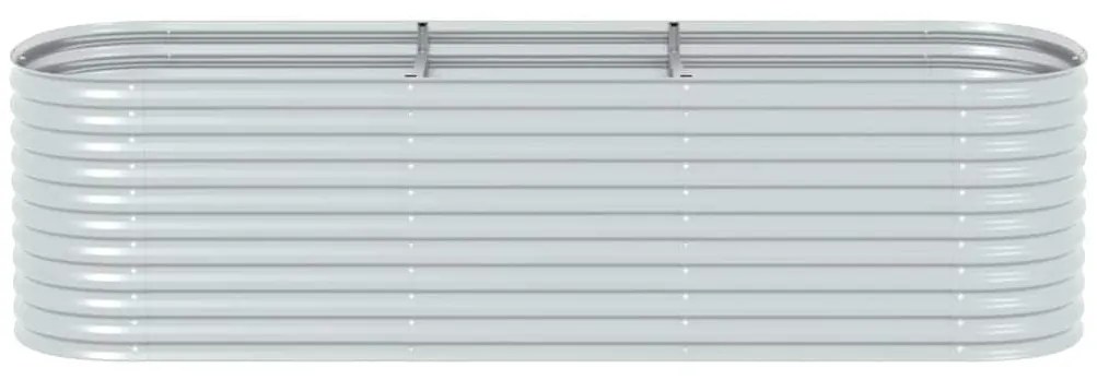 Ezüstszínű horganyzott acél kerti magaságyás 320 x 80 x 81 cm