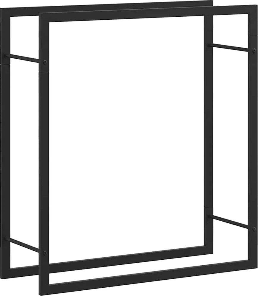 vidaXL fekete acél tűzifatároló állvány 80x28x86 cm