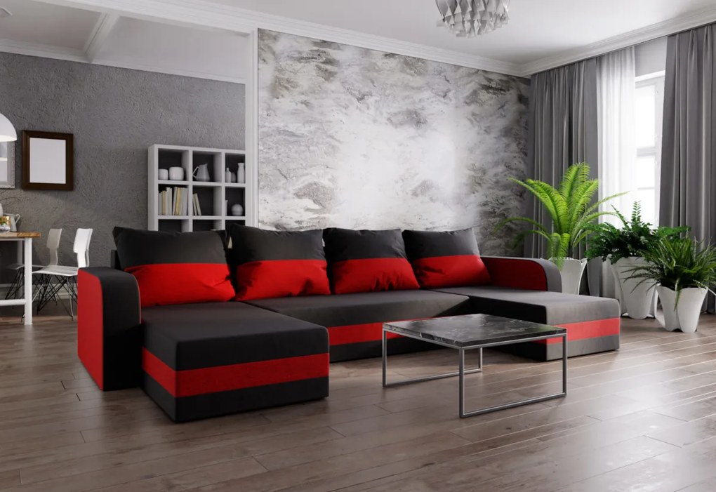 WELTA ágyázható U alakú ülőgarnitúra 306x85x139, mikrofázis 27/31