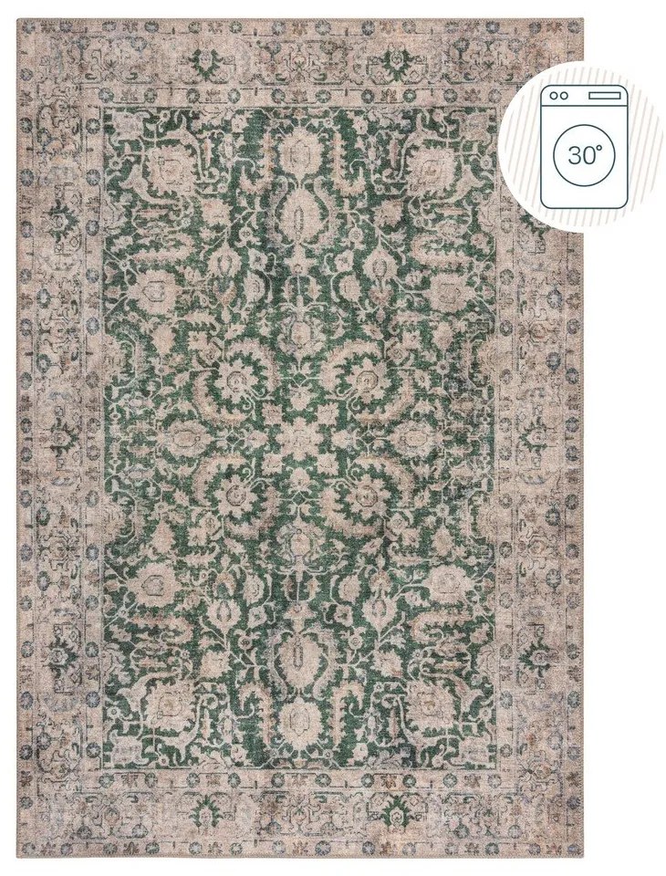 Zöld mosható szőnyeg 152x230 cm Beau Floral – Flair Rugs