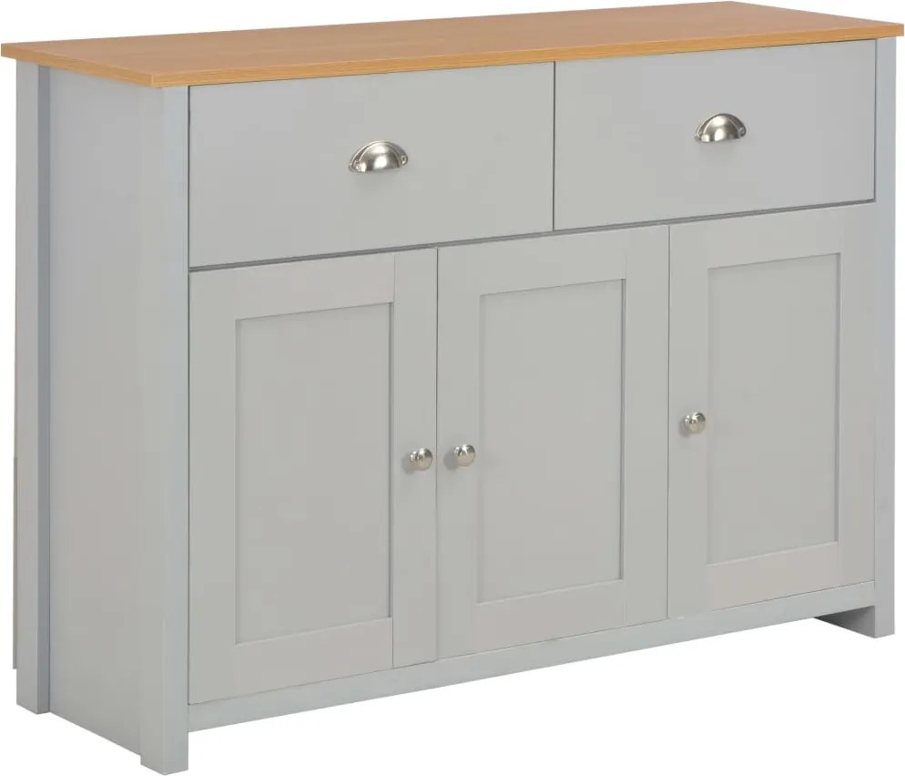 vidaXL szürke komód 112 x 35 x 81 cm