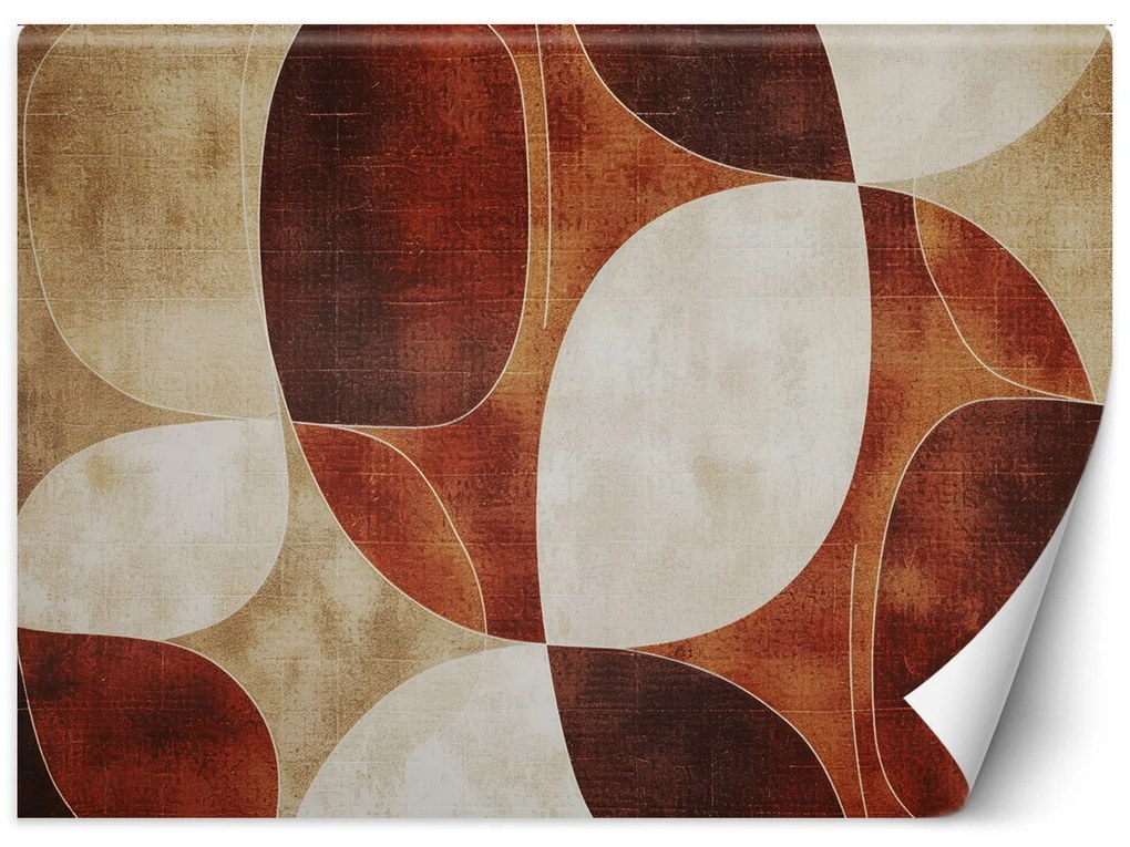 Tapéta, Absztrakt formák barna - 450x315