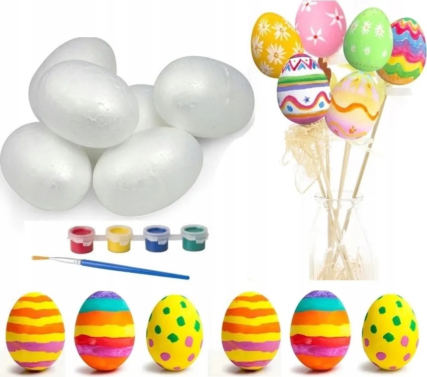 Festőtojás Hungarocell Festékek húsvéti tojás karácsonyi dekoráció Húsvét 6DB