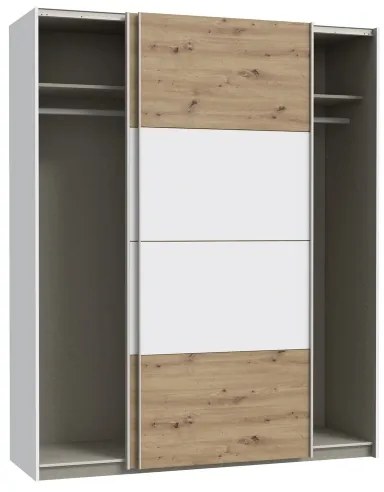 KARO gardróbszekrény 170x210 cm fehér/artisan tölgy