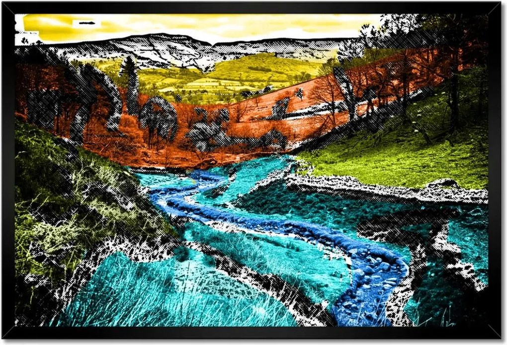 Poszterek keretben 60x40 Tájkép képregény stílusban