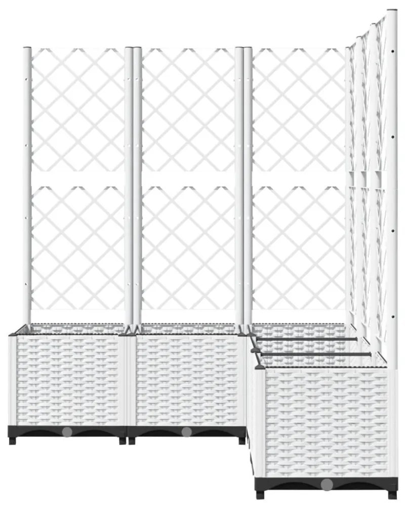 fehér polipropilén rácsos kerti ültetőláda 120 x 120 x 136 cm