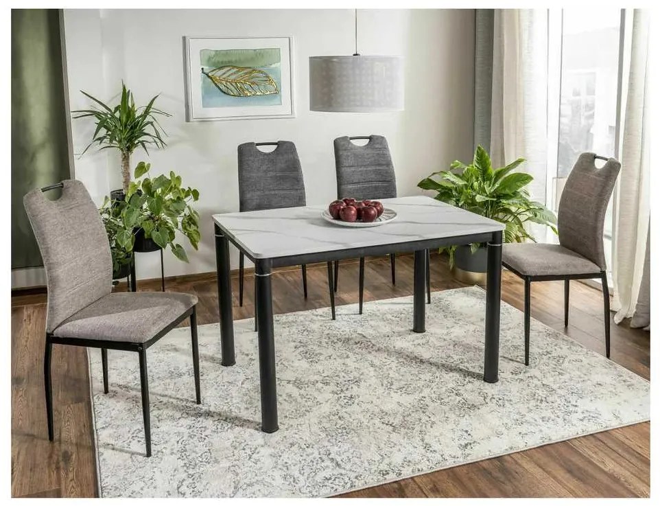 Damar W étkezőasztal 110 x 70 cm, márvány / fekete