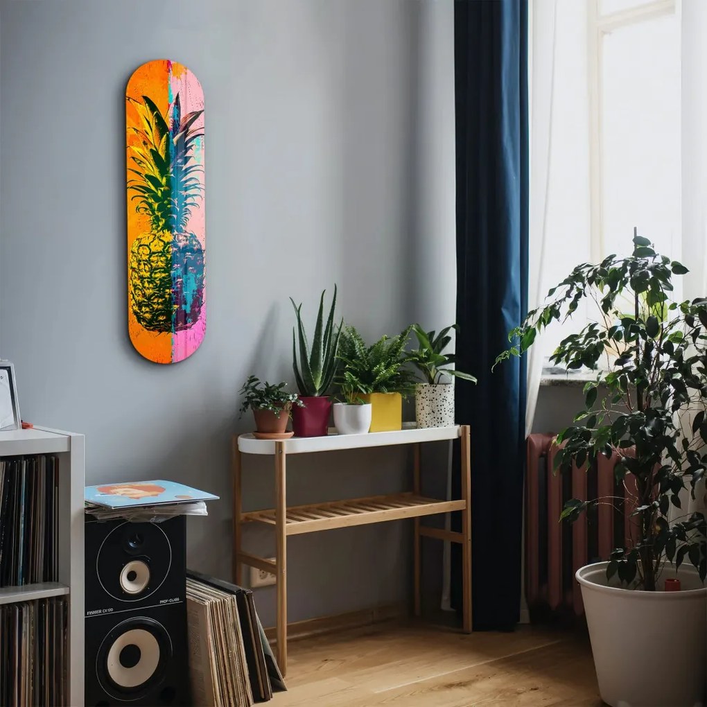Ananas üvegkép, 20×80 cm