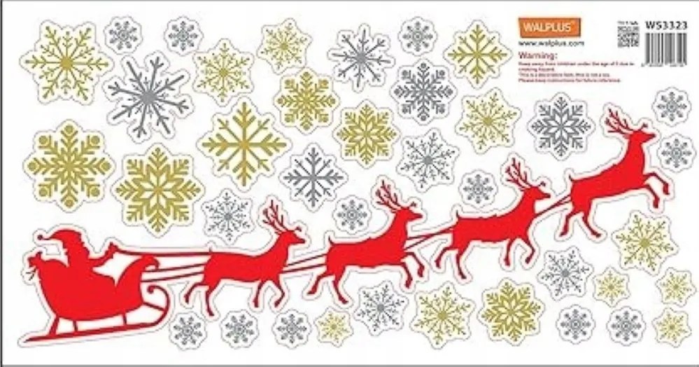 Karácsonyi dekorációs falmatrica. 1 lap 30 x 60 cm.