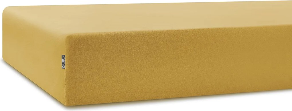 Mustársárga pamut lepedő 140x200 cm gumis Mumla
