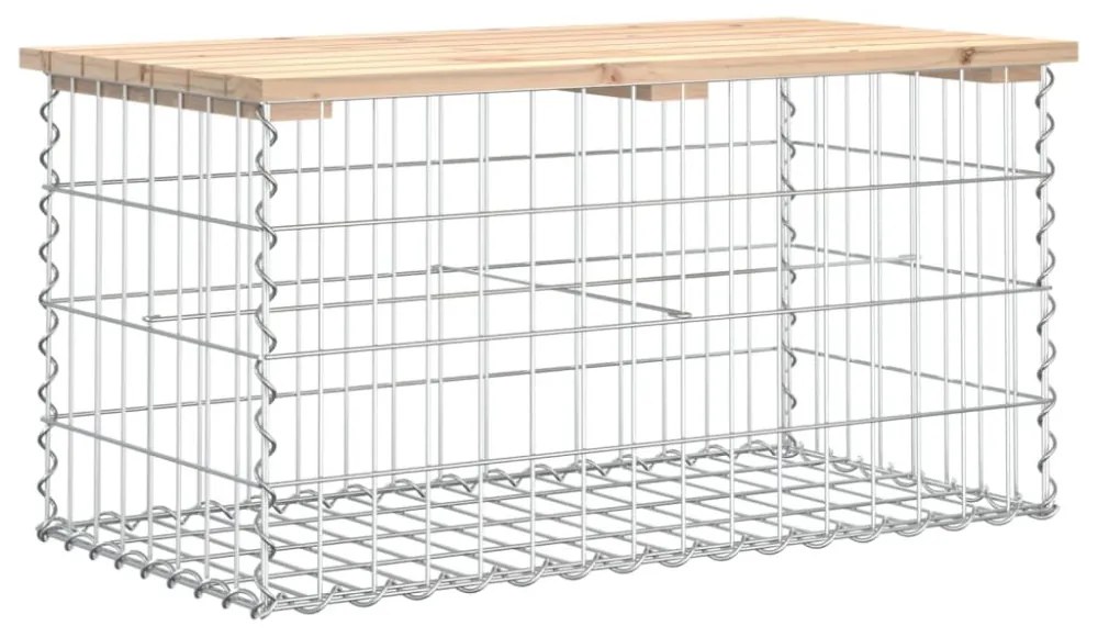 tömör fenyőfa gabion kerti pad 83x44x42 cm