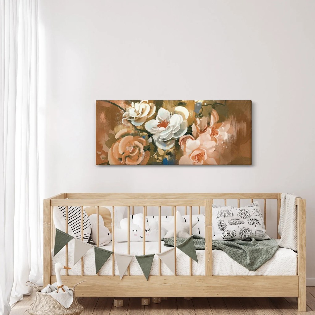 Kép - Festett csokor virág (120x50 cm)