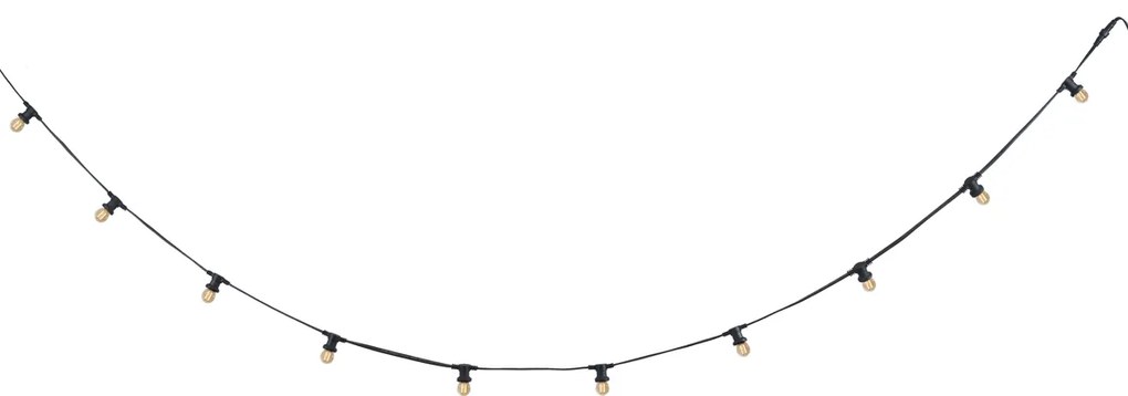 Összekapcsolható fekete fényfüzér dugóval 6m, E27 10 izzóval IP44 - Lubber