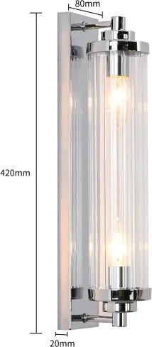 LORENZO fali lámpatest 2×E14/40W/230V, fényes króm
