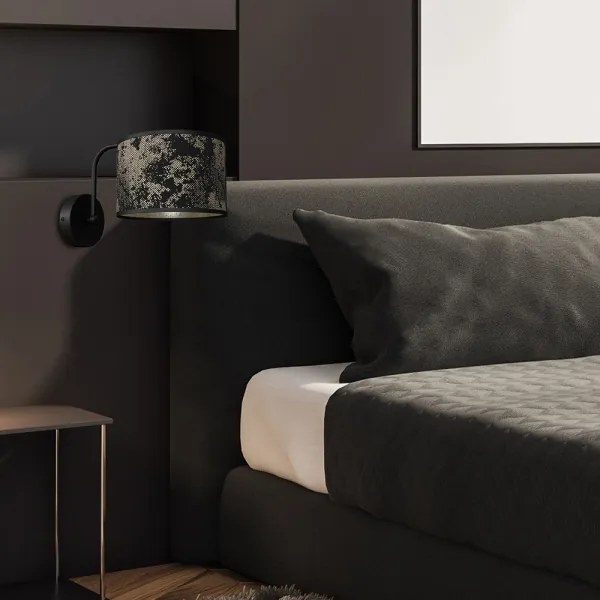 Fali lámpa SATINO 1xE27/60W/230V fekete/arany