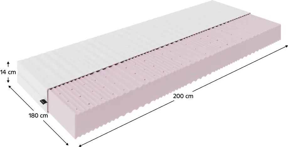 Feltekert matrac, habszivacs, 14 cm, 180x200 cm, MAIR