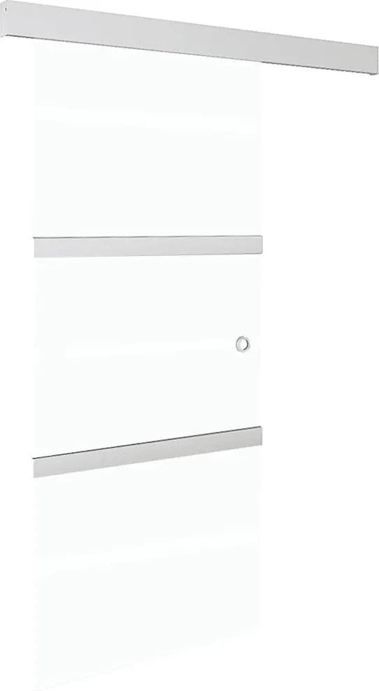 vidaXL ezüstszínű ESG üveg és alumínium tolóajtó 90 x 212 cm